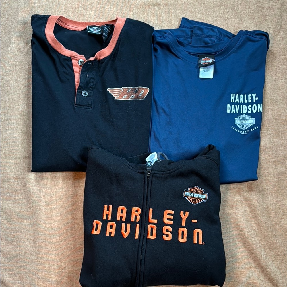Harley-Davidson Hoodie Sweatshirt T-Shirt Lot Mens Large, X-large